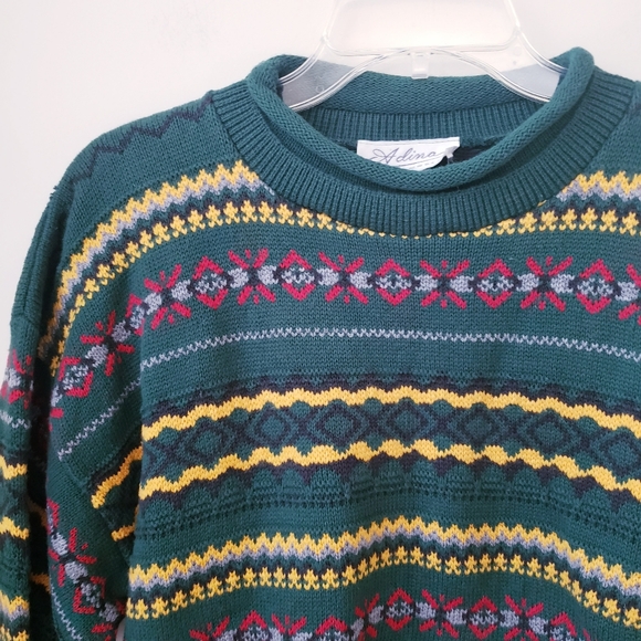 Vintage Adina Green Patterned Sweater - Picture 3 of 15